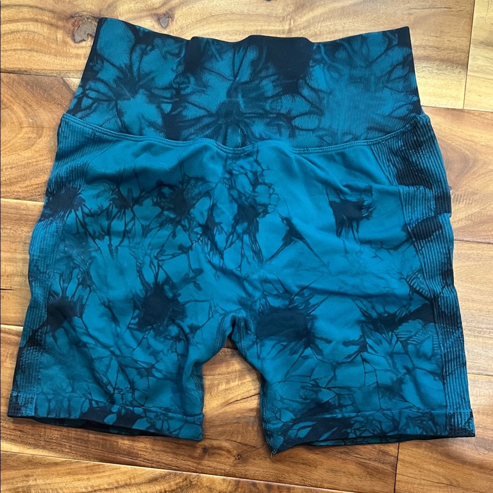 SHEIN Teal and Black Patterned Shorts